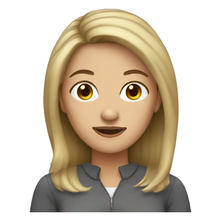 woman with brown hair and blonde streaks  sticker