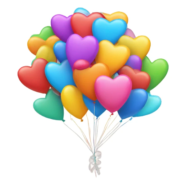 Happy birthday callout with hearts and balloons sticker