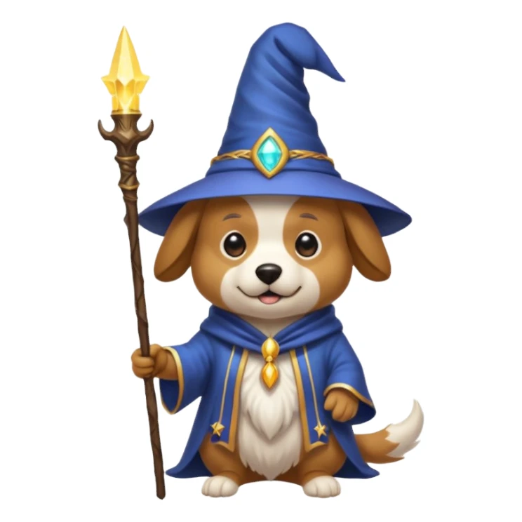 Dog wizard sticker