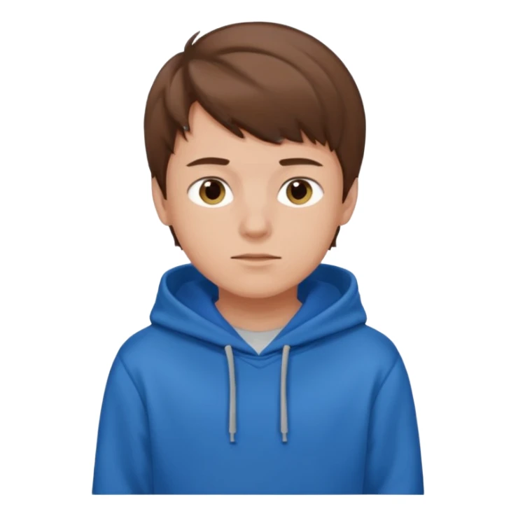 make a boy with brown hair and a blue hoodie sticker