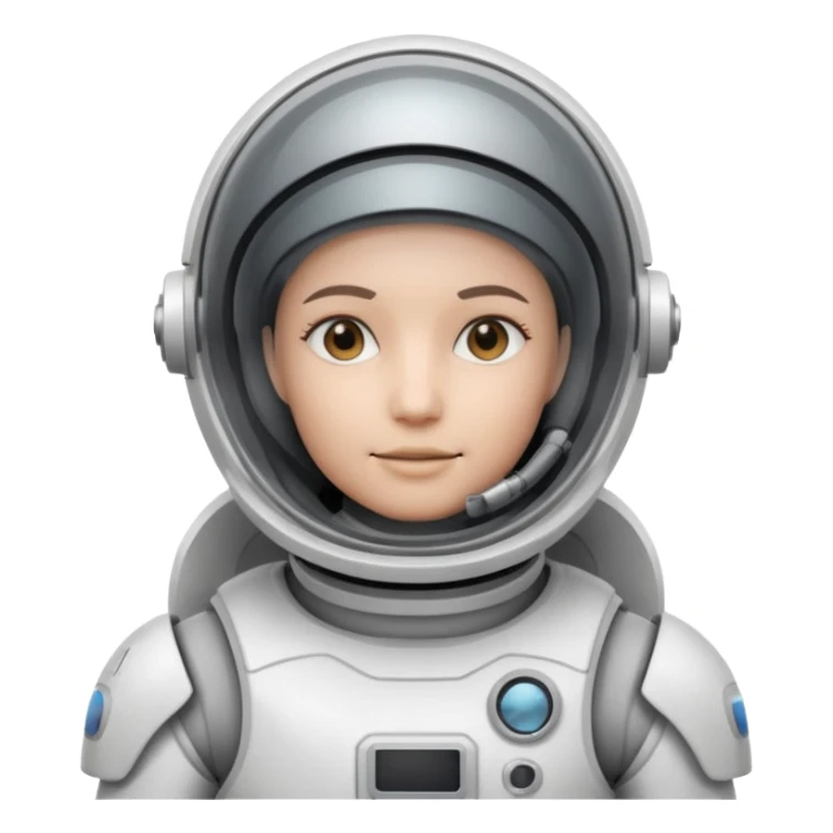 robotic Astronaut in white EVA suit with clear dome helmet sticker