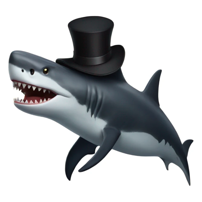 Megaladon wearing black and black top hat  sticker