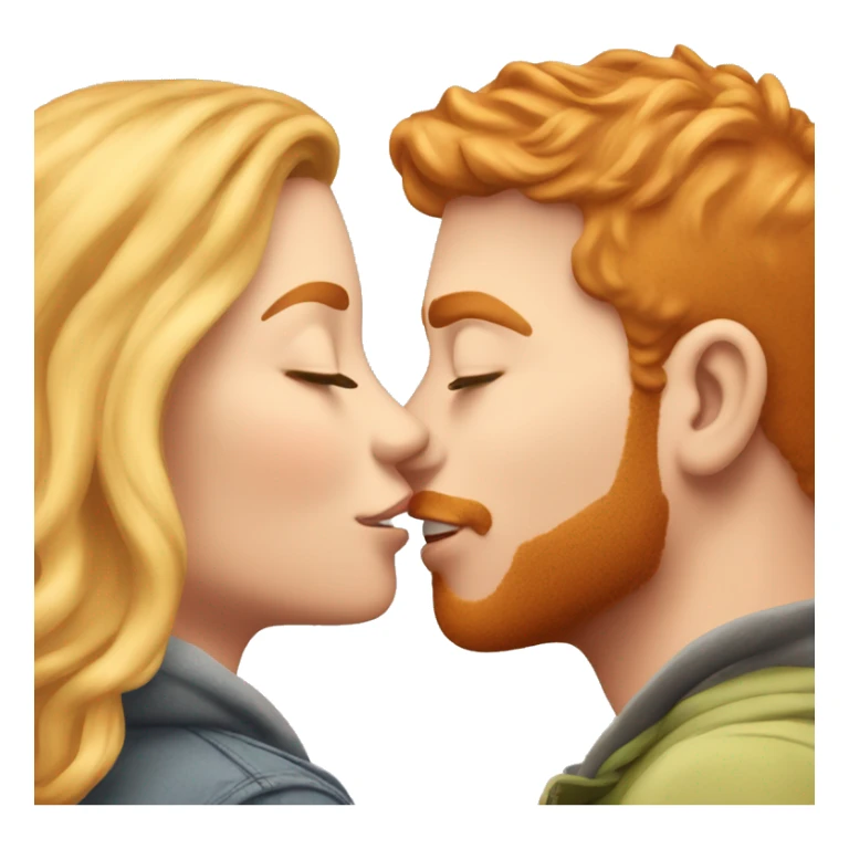 Blond kissing her ginger boyfriend on cheek sticker