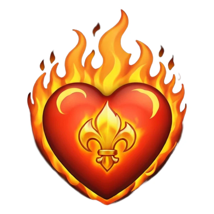 black heart emoji with fire on top sticker