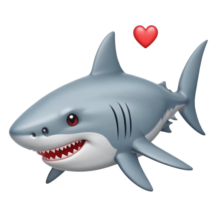 Shark with hearts in the eyes sticker