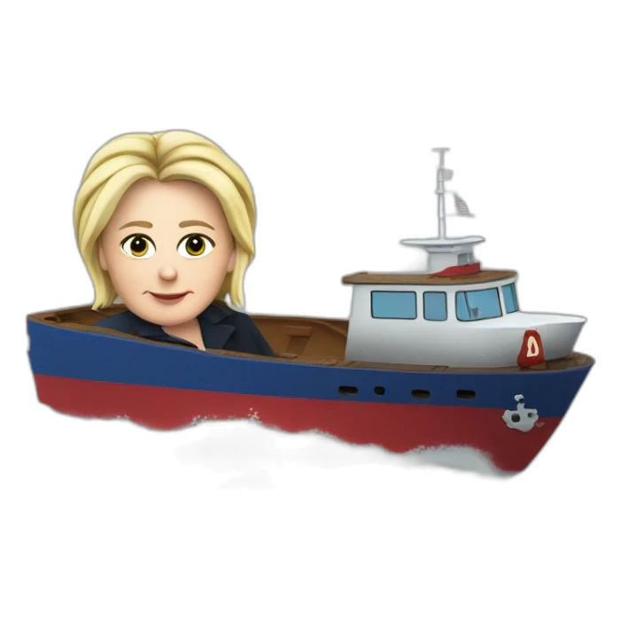 marine le pen sur un bateau sticker