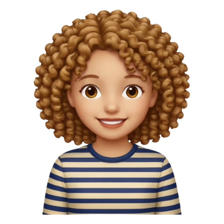 CURLY HAIR GIRL KID IN STRIPES sticker