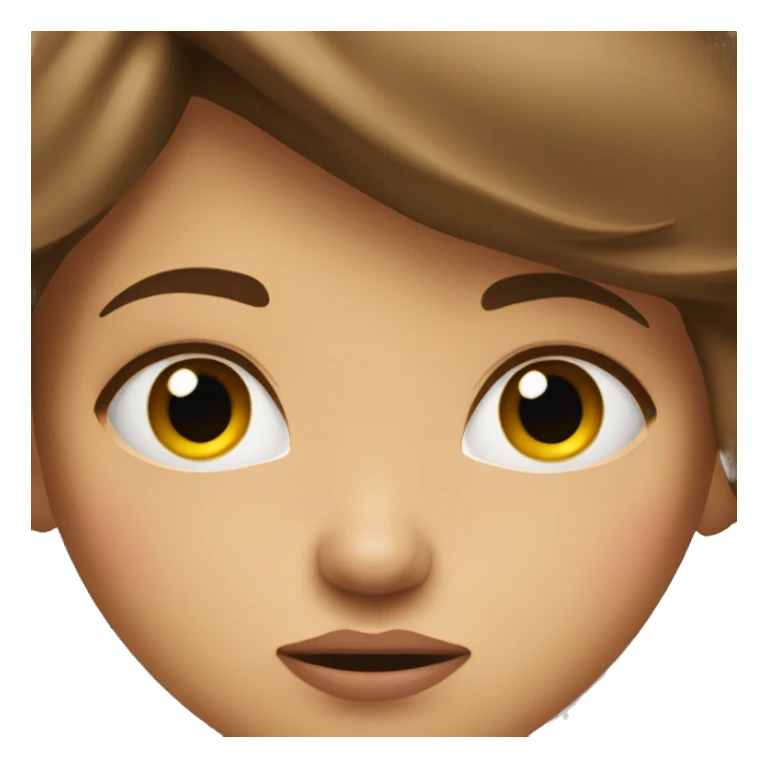 A disgruntled face girl brown hair sticker