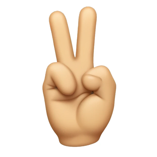 fingers peace sign with tongue in between sticker