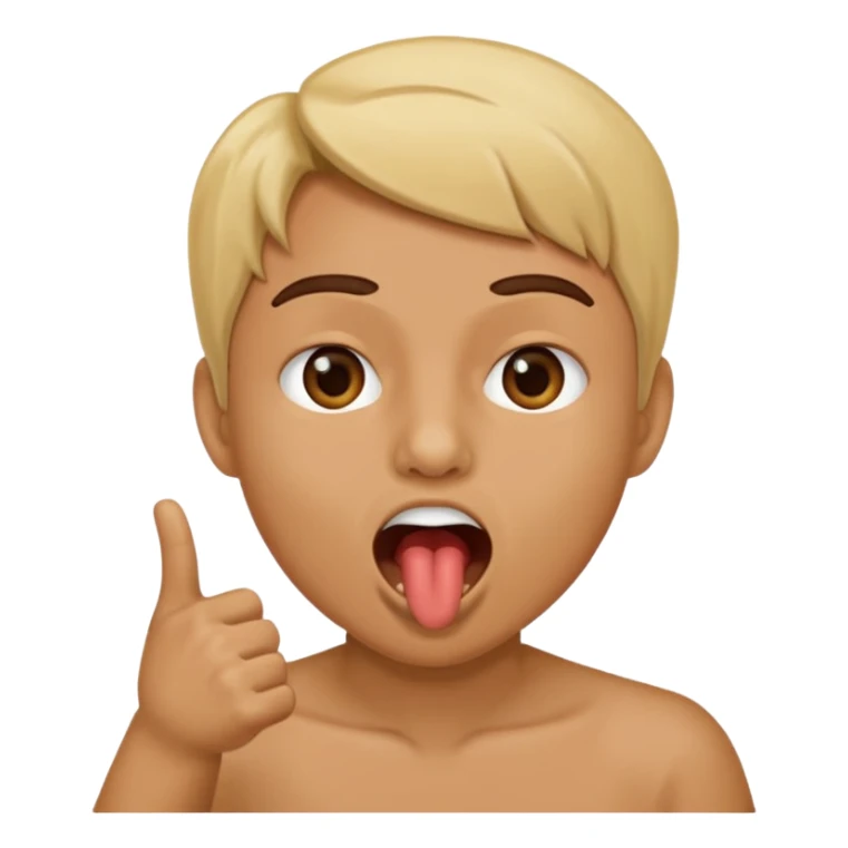 Point at mouth with mouth open  sticker