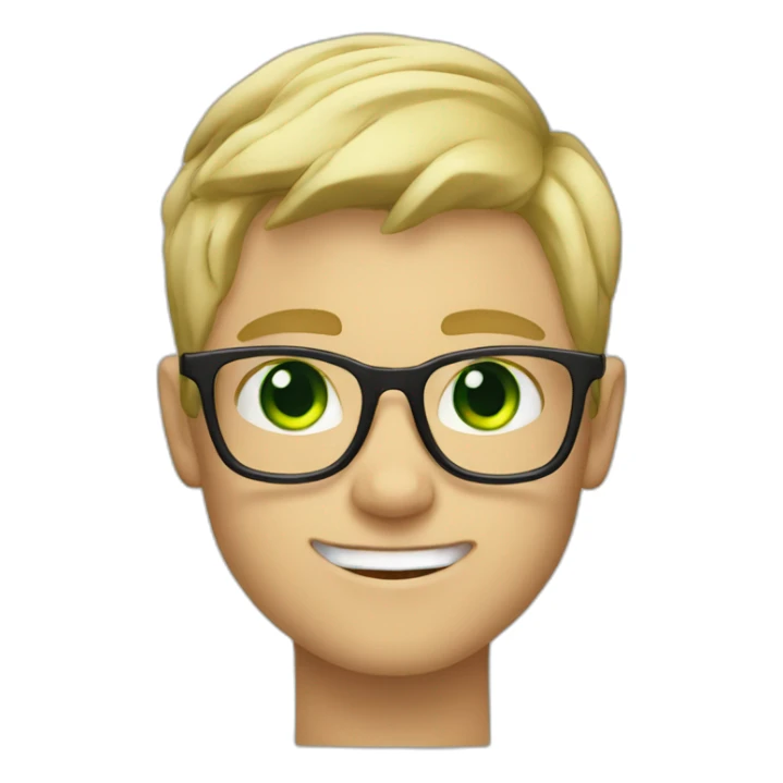 Blondie Boy with glasses and green eyes wink sticker