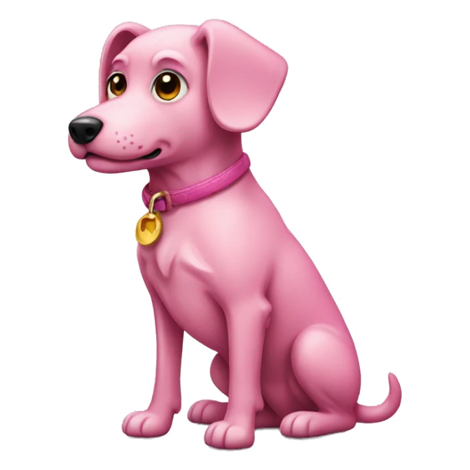 pink dog  sticker