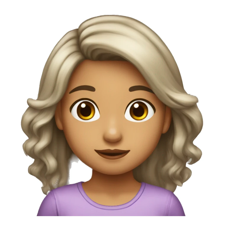 niña rizosa de pelo castaño sticker
