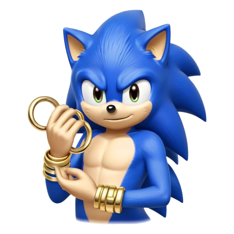 Sonic with different colour and hand full of gold rings  sticker