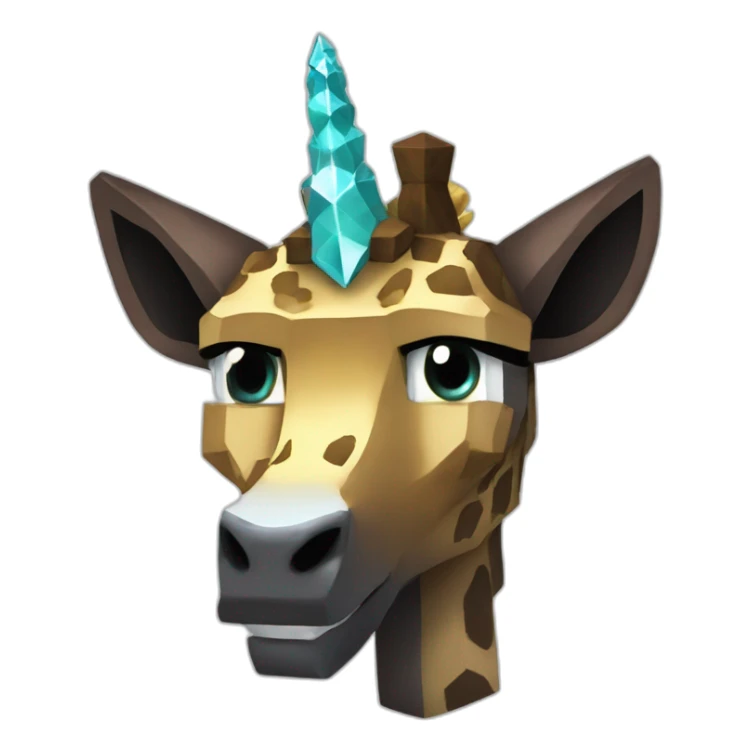 Minecraft Black Jiraffe Head With Diamond Unicorn Horn and Lazer Eyes sticker