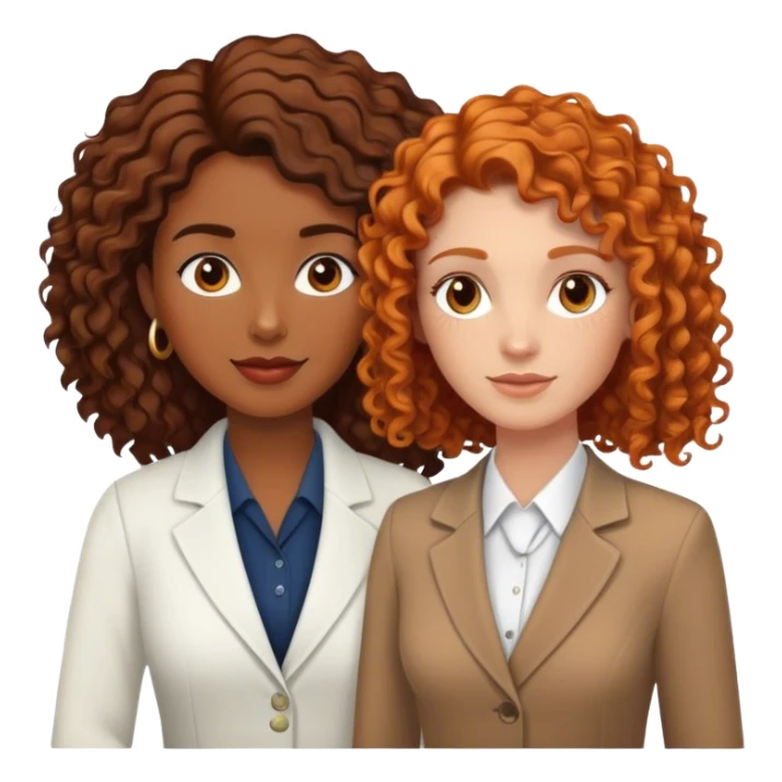 long dark haired woman Life Coach and ginger curly haired Office Worker sticker