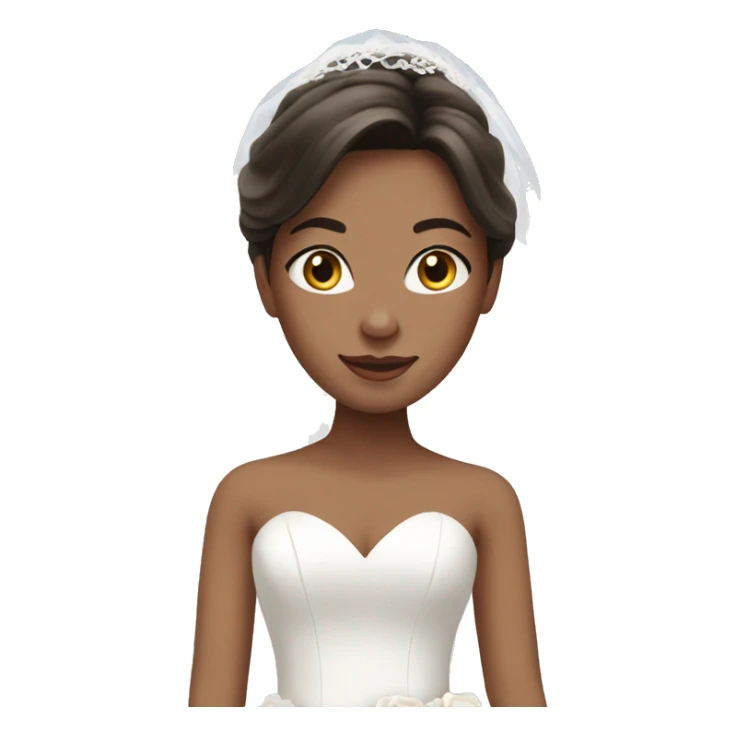 Brunette girl in wedding dress sticker