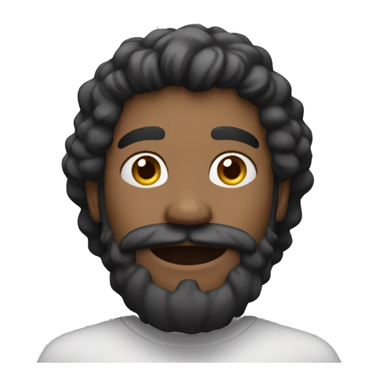 Homem negro forte usando calvanhaque sem bigode segurando um halter sticker