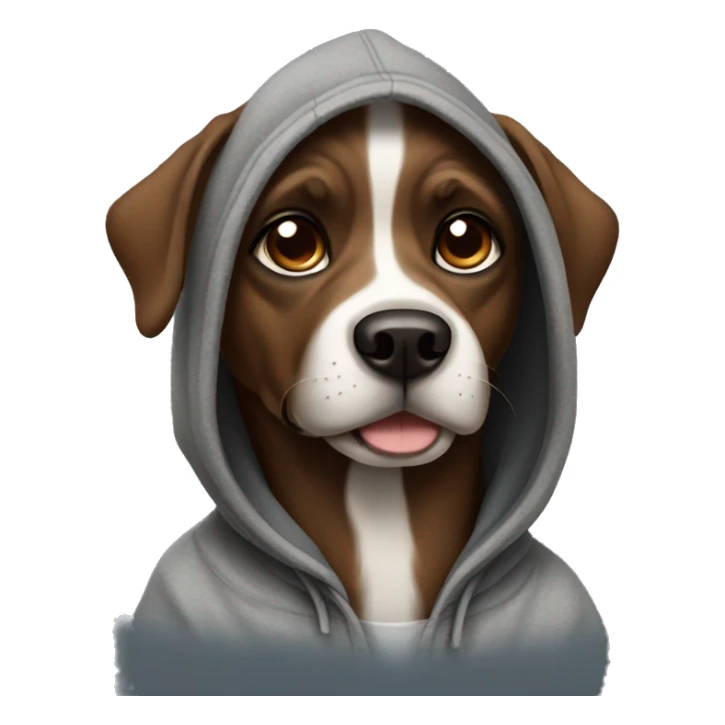 black and brown dog wearing a hoodie sticker