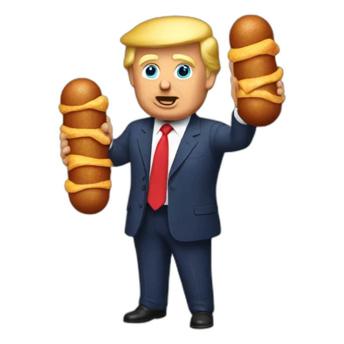 trump-holding-his-sausage sticker