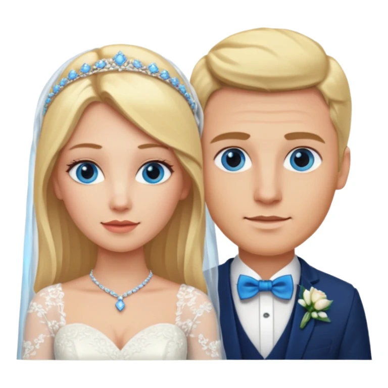Blonde wife and blonde husband getting married Both Blue eyes sticker