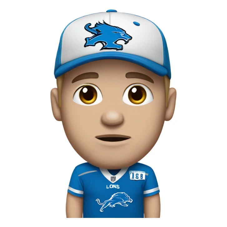 Crying Detroit lions fan white with blue eyes sticker