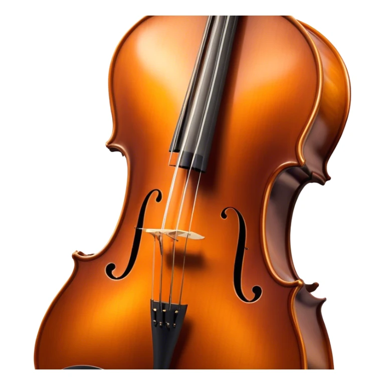 Cinematic Realistic Cello, deep brown polished wood, elegant f-holes creating contrast, warm golden light reflecting off its curves, glowing with depth and a rich musical resonance. sticker