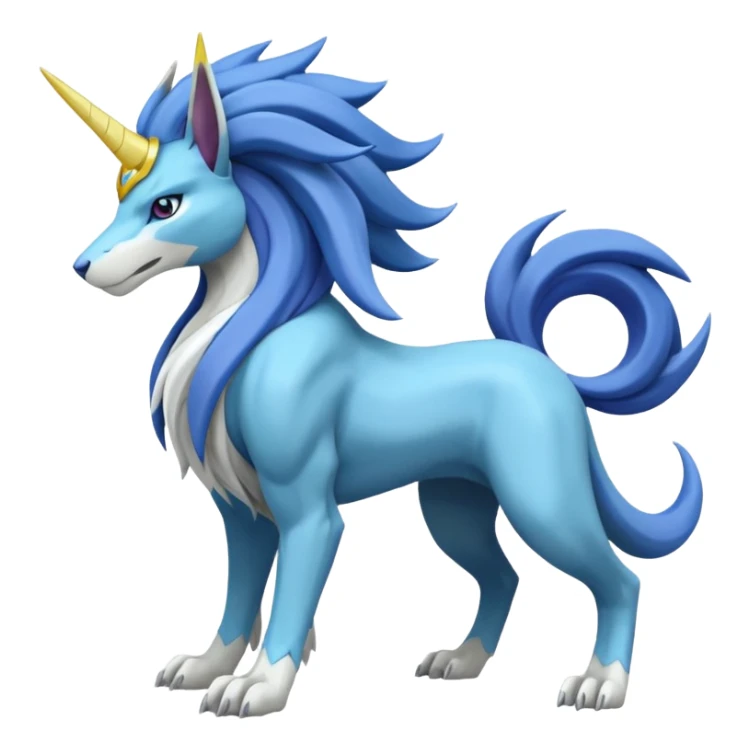 Masculine Suicune-Amaura-Manectric-Pokémon-Fakémon-Digimon-fusion sticker