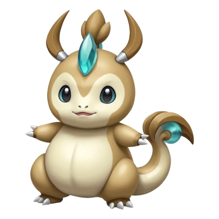 Cool epic legendary big chubby elegant cute handsome realistic Meloetta-Inteleon-Gabite-Palkia-Pokémon-Fakémon-fusion-hybrid-creature sticker