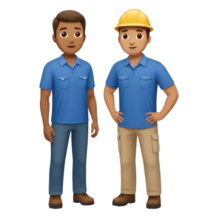 Landscaping company employee talking to his client, full body sticker