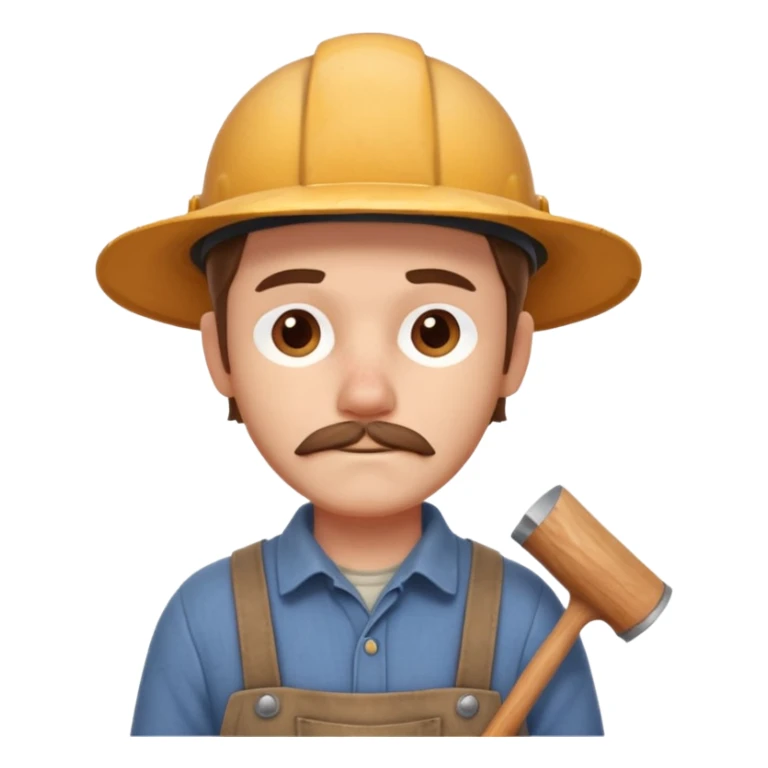 rustic carpenter portrait, head and shoulders only, wood dust on shoulders, rolled-up shirt collar, calm craftsman expression, warm workshop vibe, 3D cartoon, mobile game icon style, clean background, no text, no watermark
 sticker