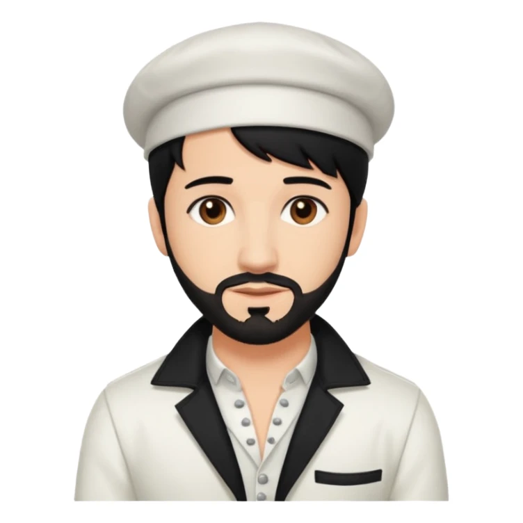 AJ McLean brown eyes, black hair, white outfit sticker