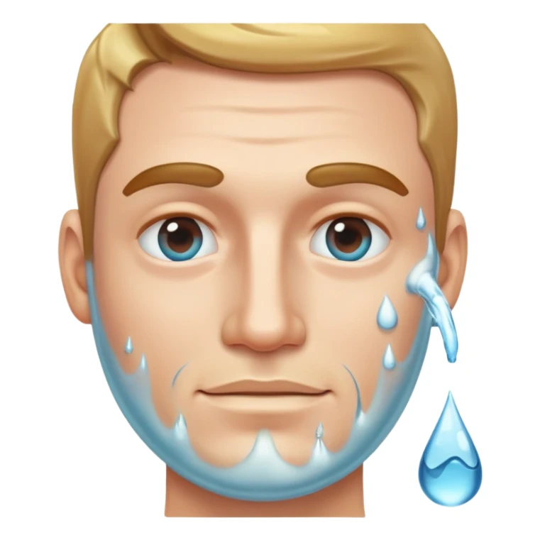 White man with water on face sticker