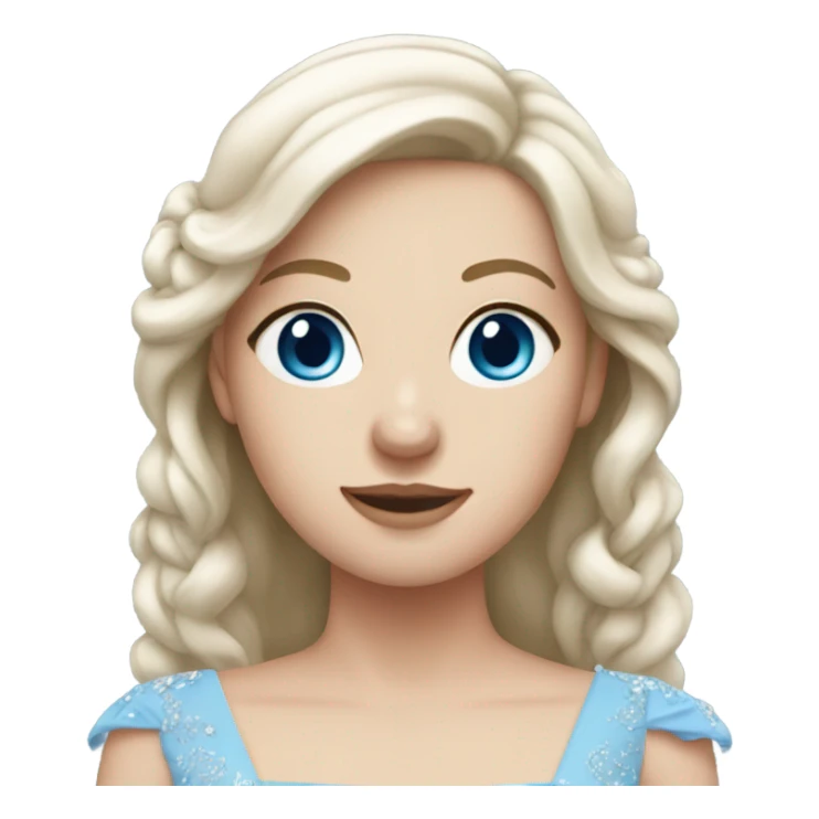 white girl in a blue wedding dress sticker