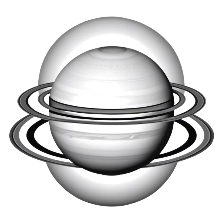 Black and white outline saturn sticker