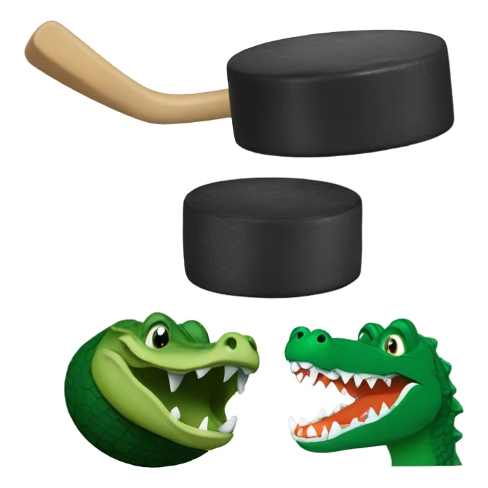 Big hockey puck and a gator sticker