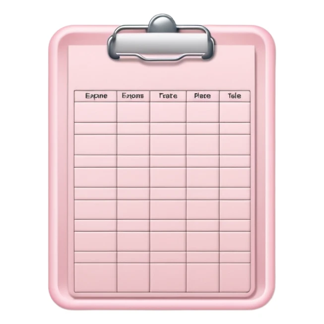 Light Pale Pink expense tracker paper sticker