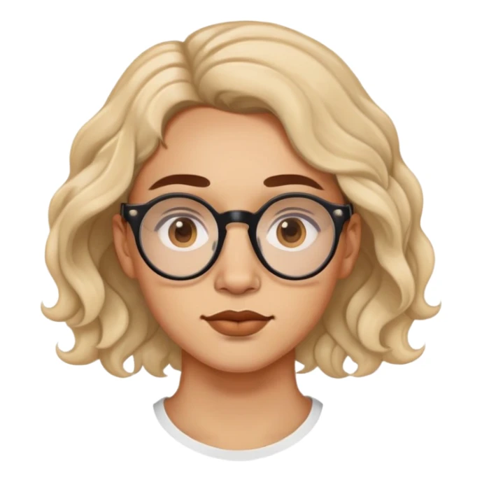 Light skin wavy hair jawline face with round specs and nose piercing  sticker