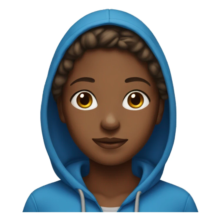 Brown skin girl with blue hoodie  sticker
