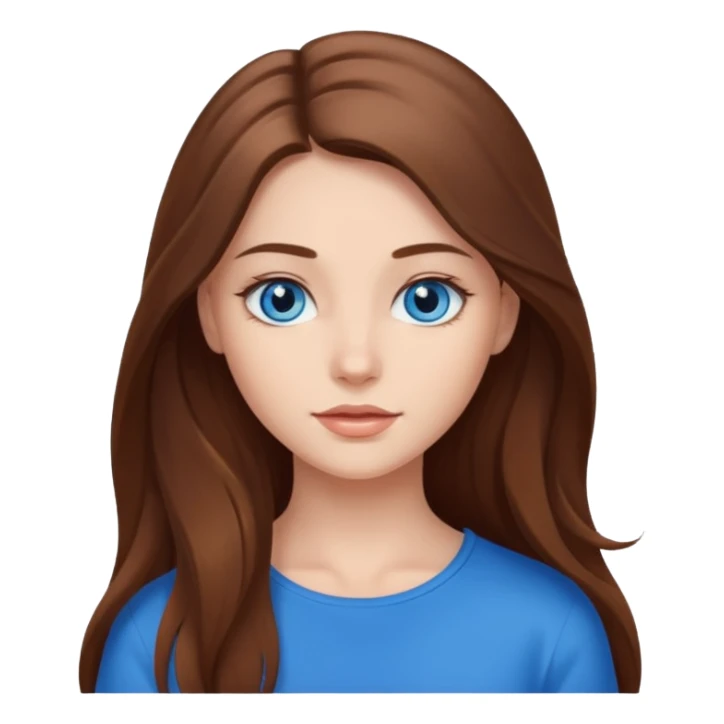 beautiful girl with long and brown hair sticker