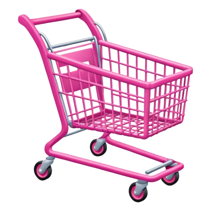 un carrello della spesa rosa sticker