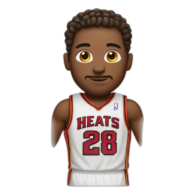 white man wearing miami heats basketball jersey sticker
