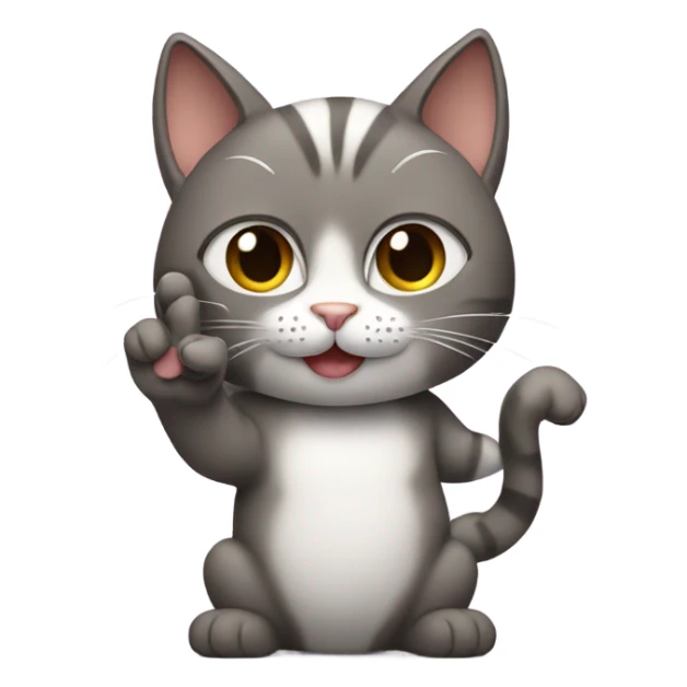 Cat giving the peace sign sticker