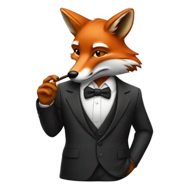 fox in a suit smoking a cigar sticker