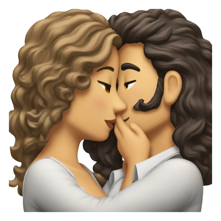 beso hombre rubio y mujer pelo rizado morena sticker