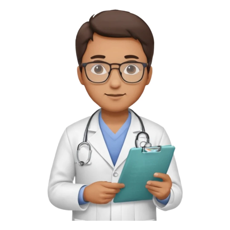 male doctor with glasses and medical chart sticker