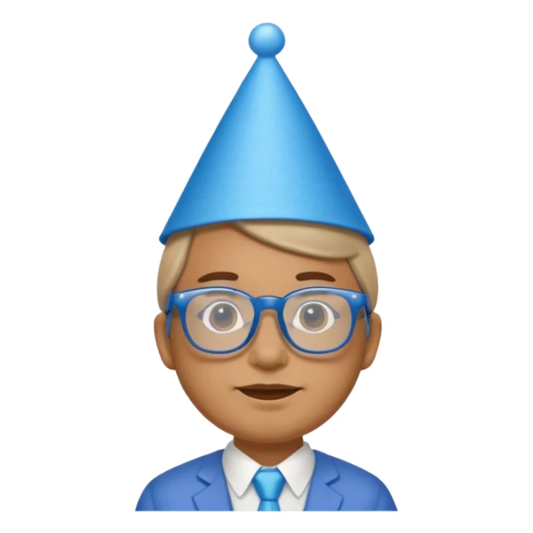 party blue hat bee with glasses full body sticker