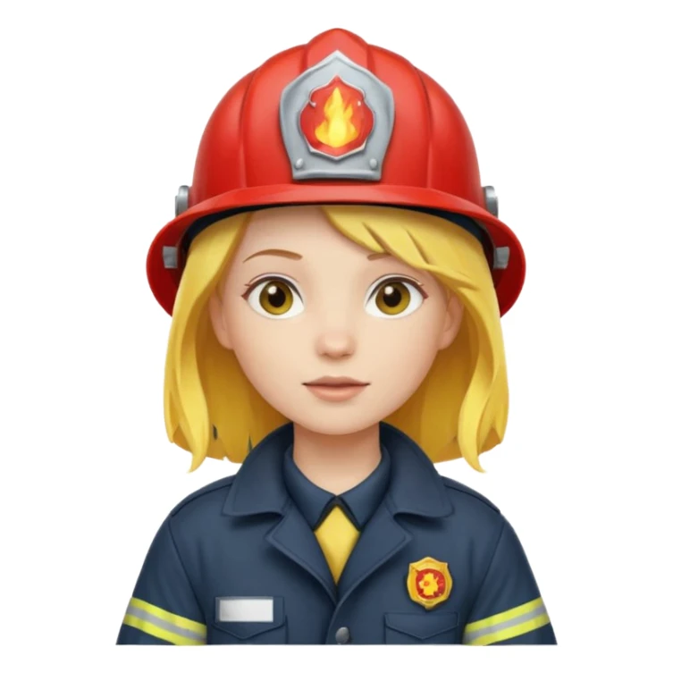 girl fireman with yellow hair sticker