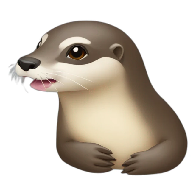 Loutre qui vole et aun bec de piegonn sticker