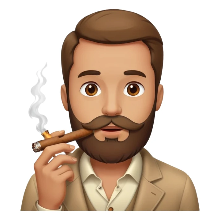 Guy with beard and holding cigar in mouth sticker